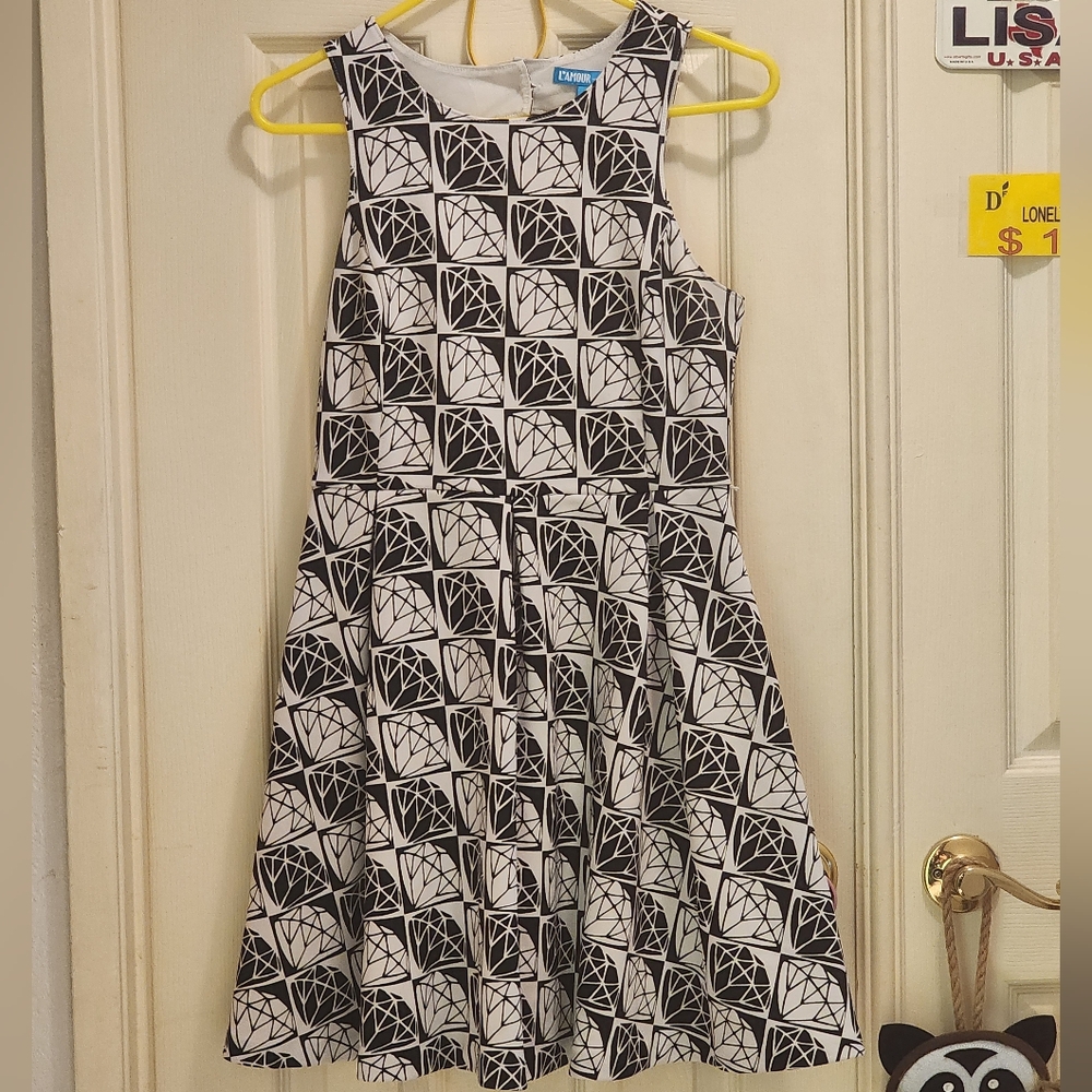 Black and white diamond dress